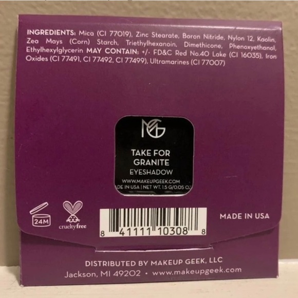 NWT Full Size MAKEUP GEEK Signature Matte Square Eyeshadow “TAKE FOR GRANITE” - Picture 2 of 7